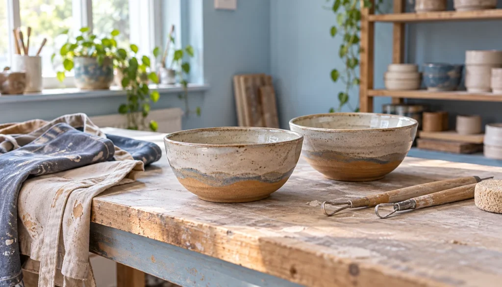 Handmade bowls and pottery tools for a shared creative experience